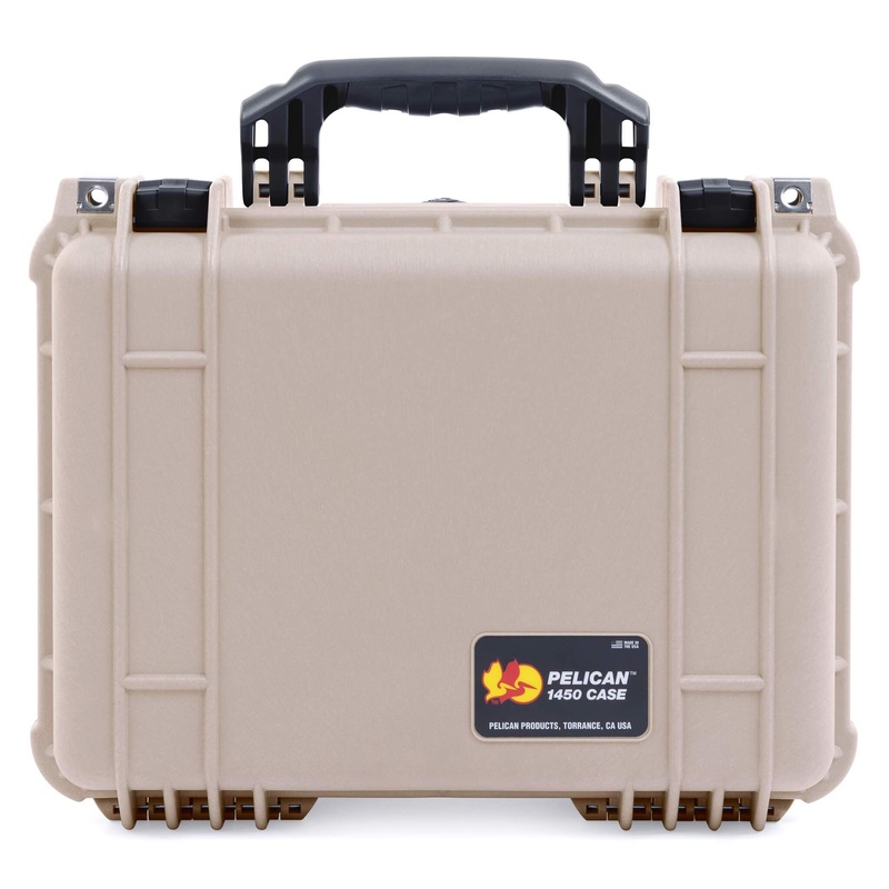 Pelican 1450 Case, Desert Tan with Black Handle & Latches