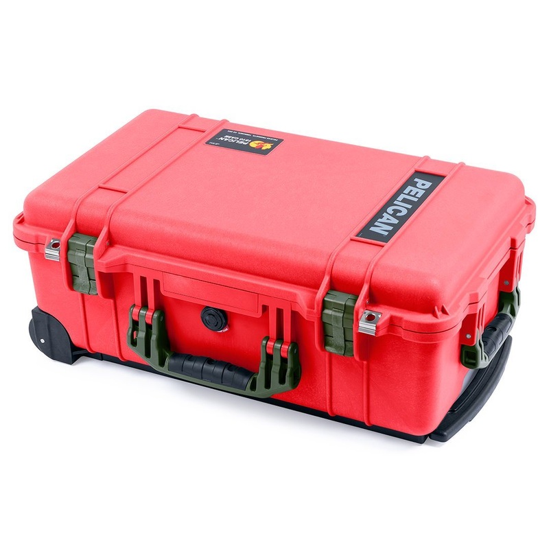 Pelican 1510 Case, Red with OD Green Handles & Latches