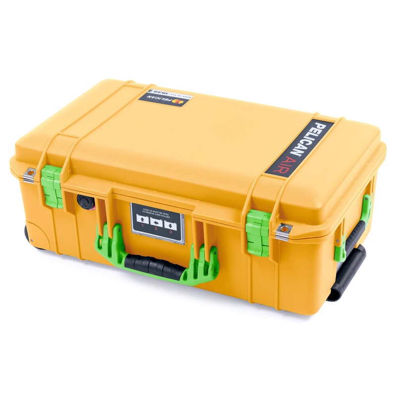 Pelican 1535 Air Case, Yellow with Lime Green Handles & Latches