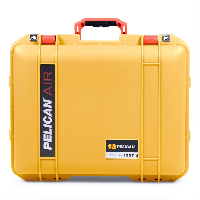 Pelican 1557 Air Case, Yellow with Orange Handle & Latches