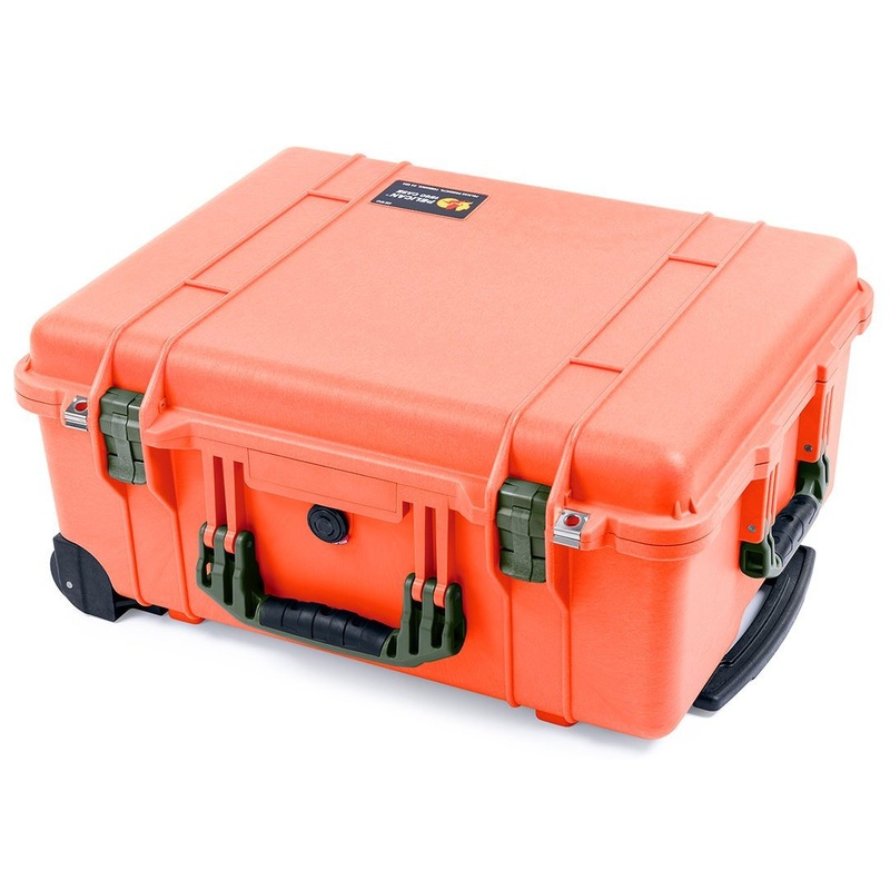 Pelican 1560 Case, Orange with OD Green Handles & Latches