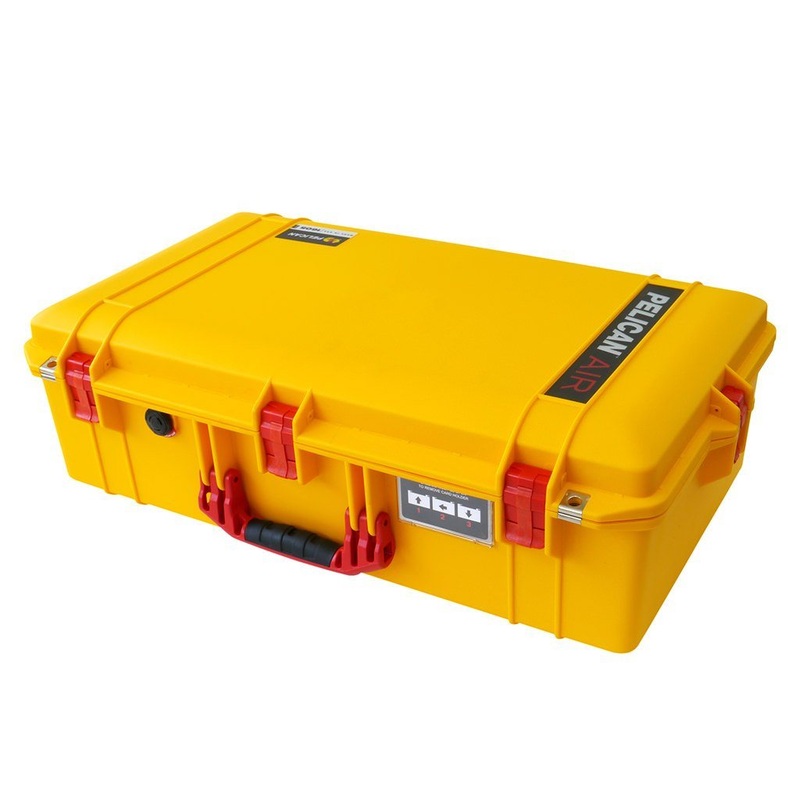 Pelican 1605 Air Case, Yellow with Red Handle & Latches