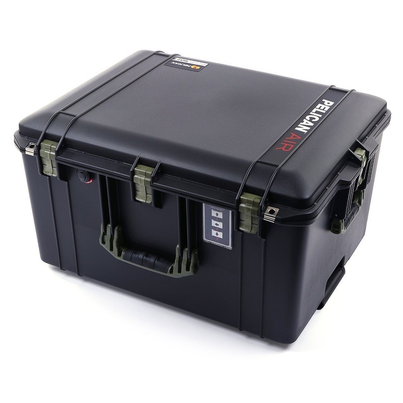Pelican 1637 Air Case, Black with OD Green Handles & Latches
