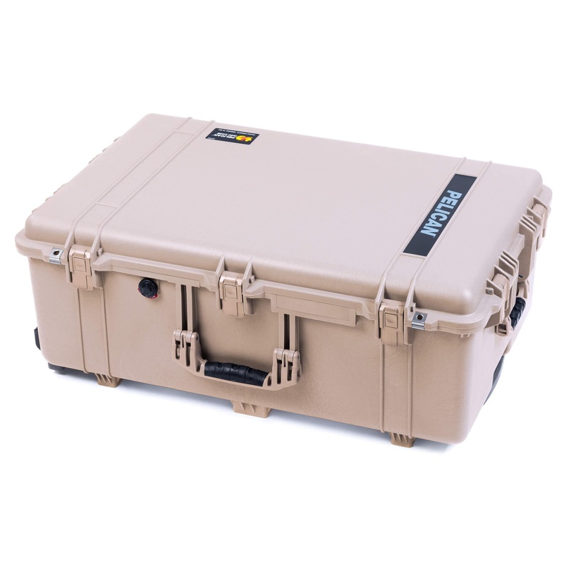 Pelican 1650 Case, Desert Tan with Push-Button Latches