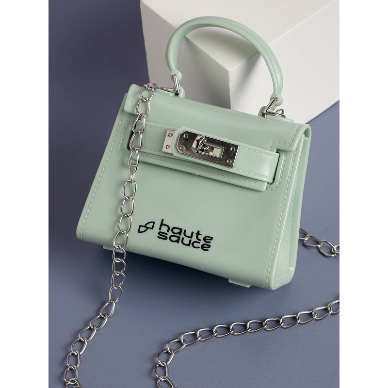Green Solid Acrylic Mini Bag