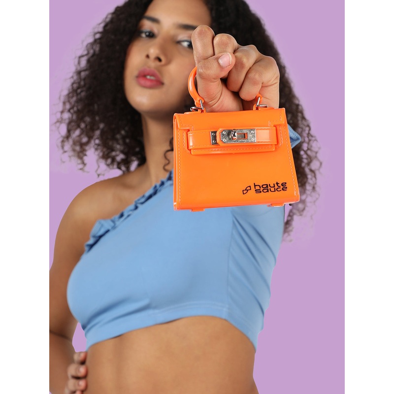 Orange Solid Acrylic Mini Bag