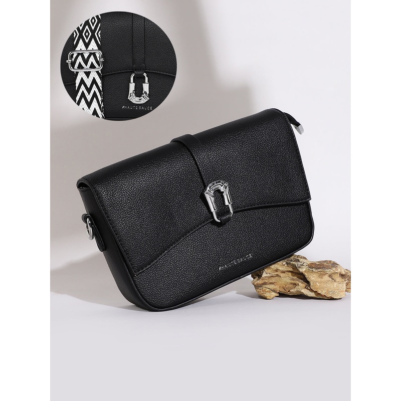 The Hanging Buckle Sling Bag - Midnight Black