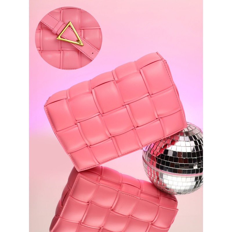The Puffy Interwine Sling Bag - Rouge Pink