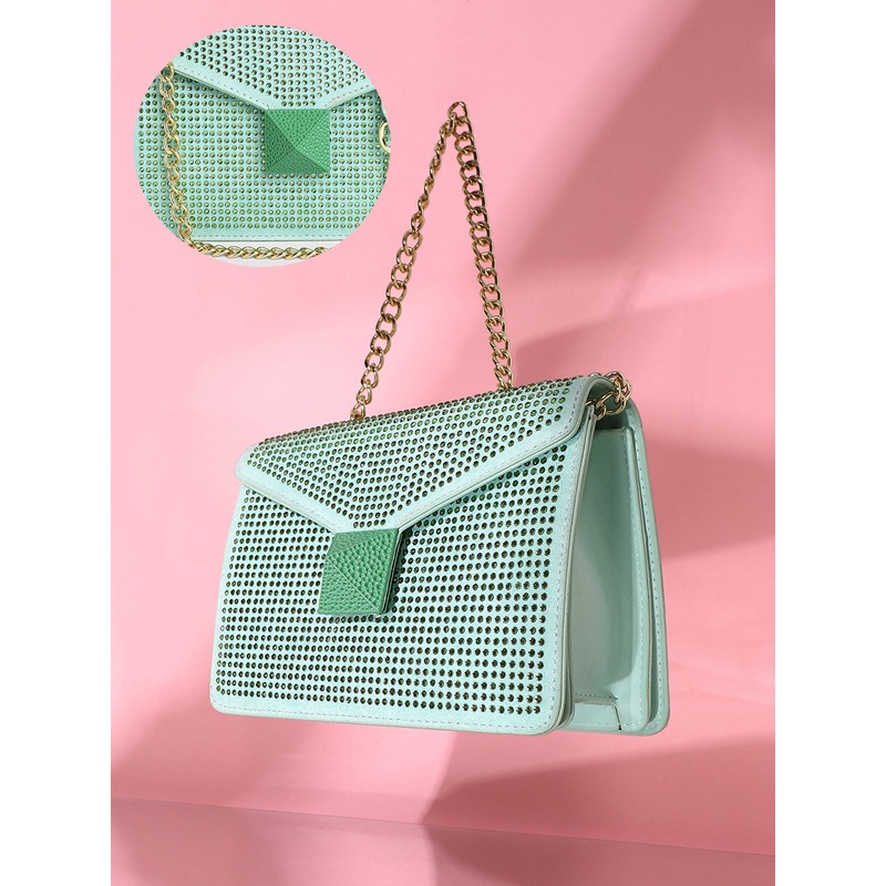 The Stud Sling Bag - Mint Green