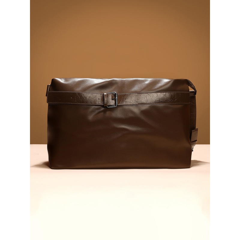 The Tang-Buckle Tote Bag - Chocolate Brown