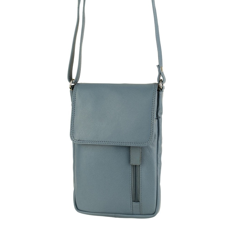 Franco Bonini 7020 - Leather small crossbody phone bag - NewGrey