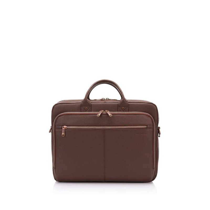 Samsonite - Classic Leather 15.6in Topload brifecase - Chocolate