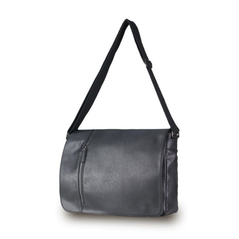 Tosca - VG013 Vegan Leather Satchel Messenger - Black