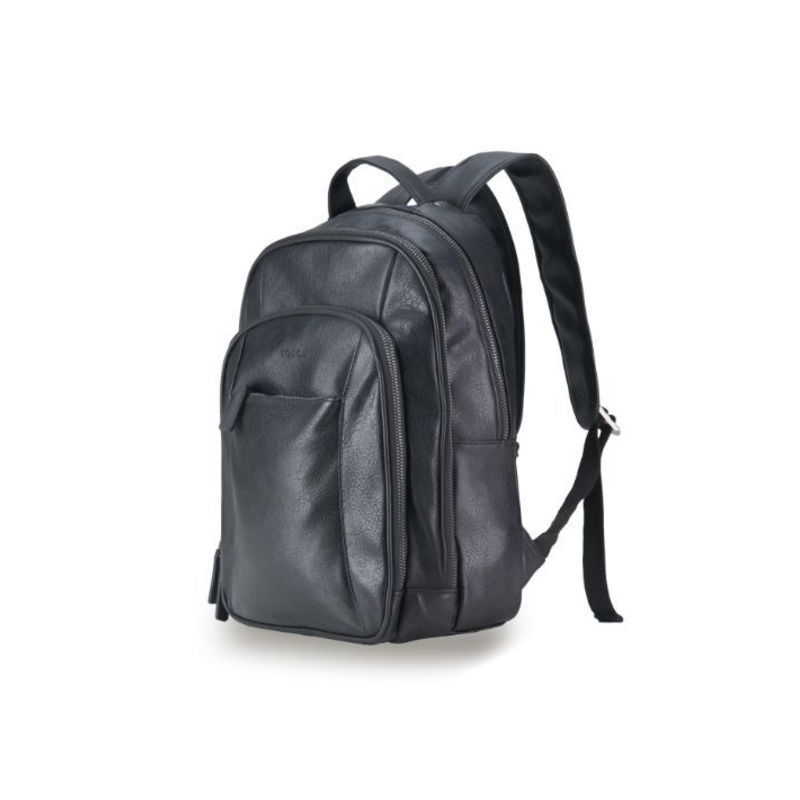 Tosca - VG017 Vegan Leather Large Backpack - Black