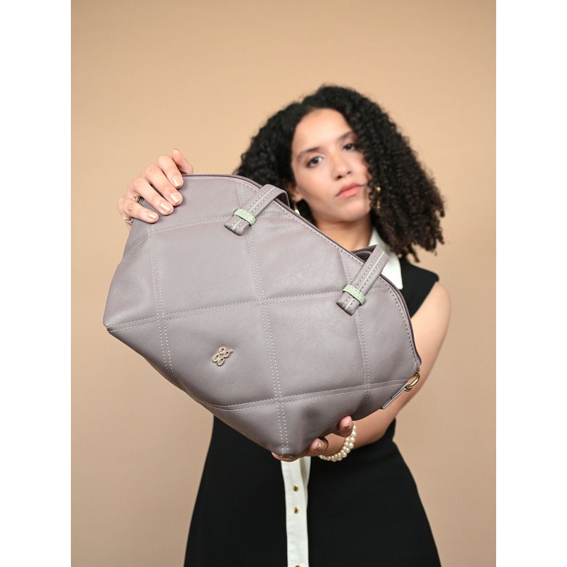 Basil Purple Medium Shoulder Bag