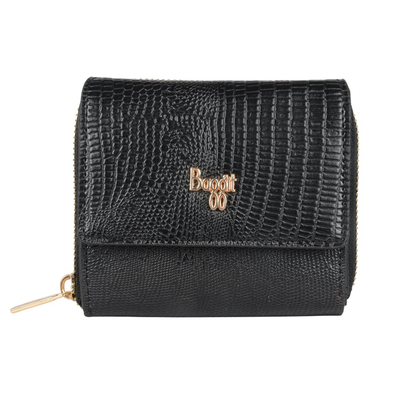 Bottles Black Small Three Fold Wallet