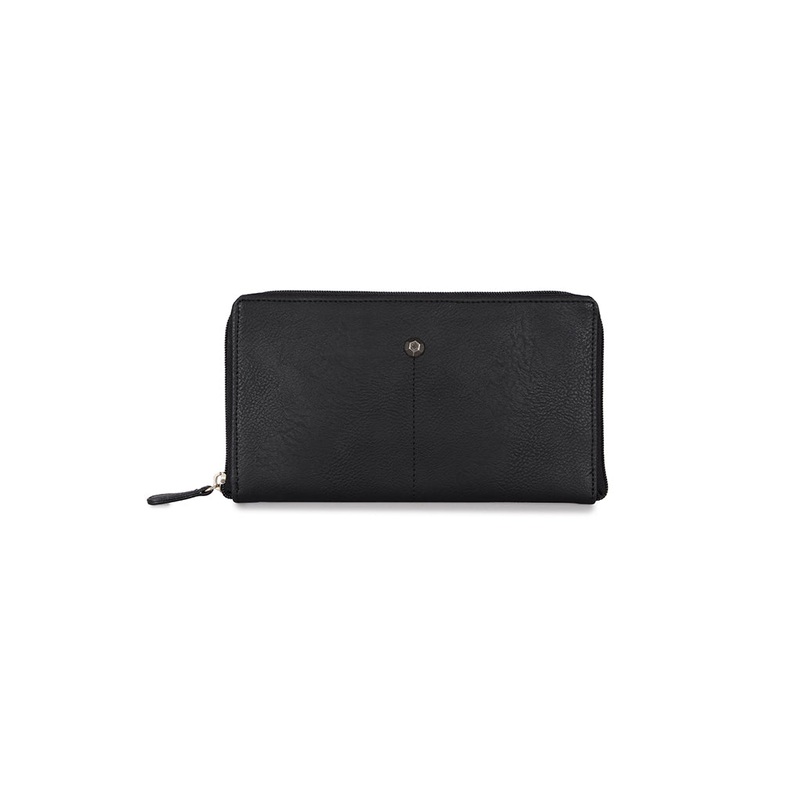 Jet Black Large Ziparound Wallet