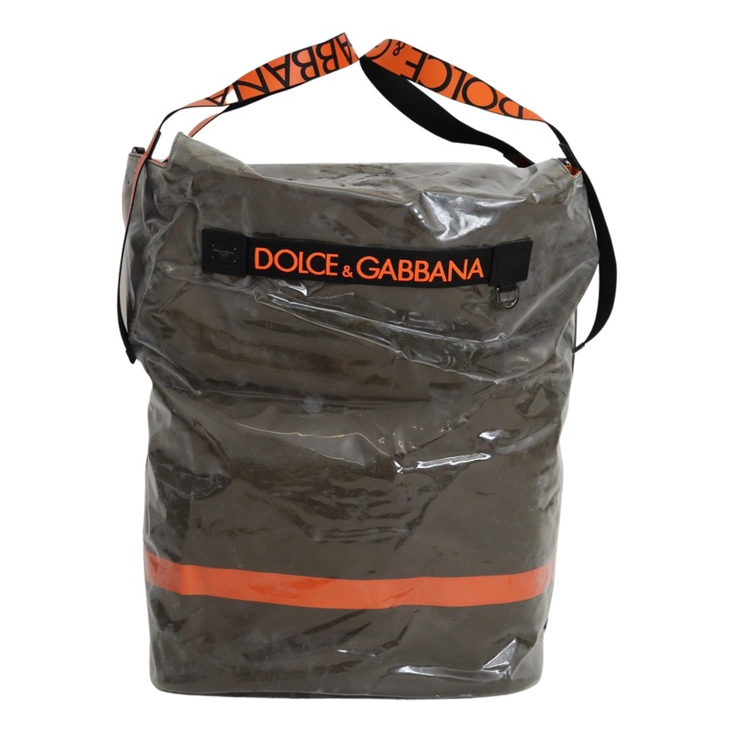 Dolce & Gabbana Cotton Men Large Fabric Green Shopping Tote Bag