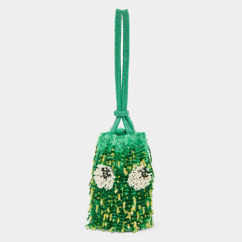 Eyes Embellished Mini Bucket Bag