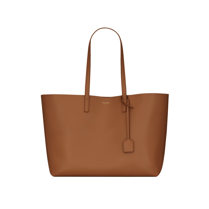 Saint Laurent Large East/West Tote Bag in Brick Leather  Cassandre Charm