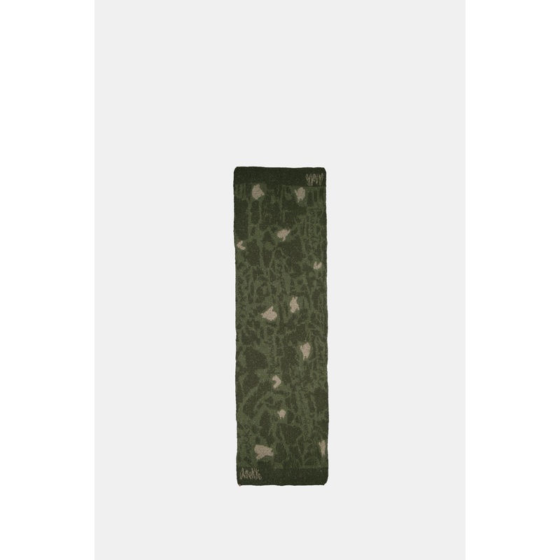 Green knitted scarf