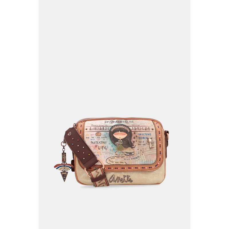 Menire crossbody bag with flap 3 compartments