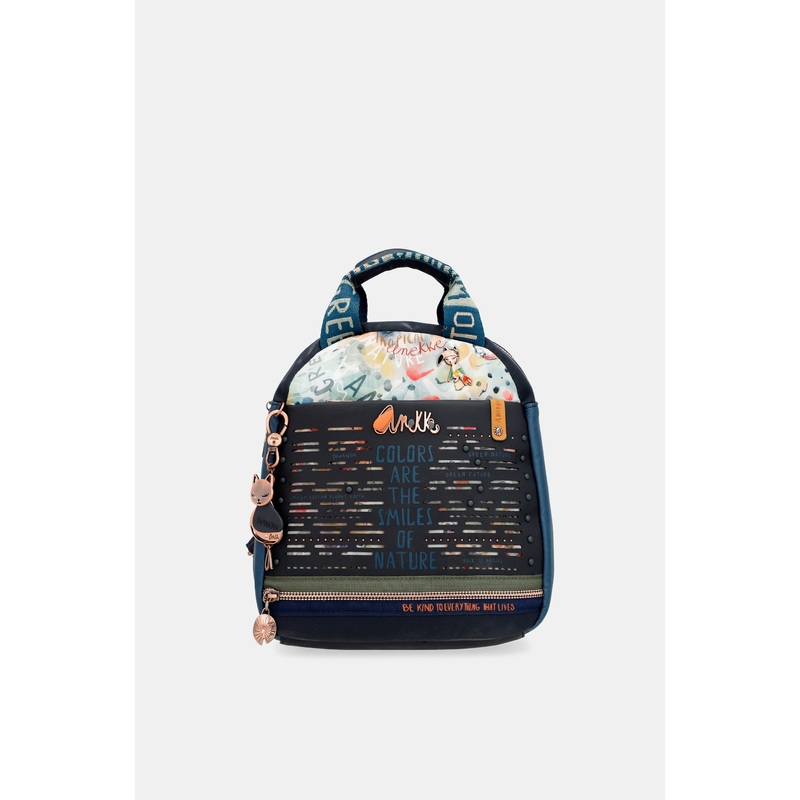 Nature Pachamama navy blue medium satchel bag