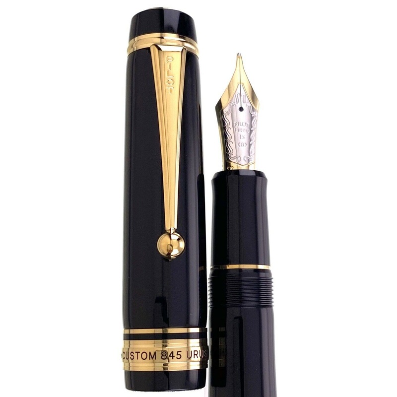 Pilot Custom 845 Black Urushi Fountain Pen - Broad