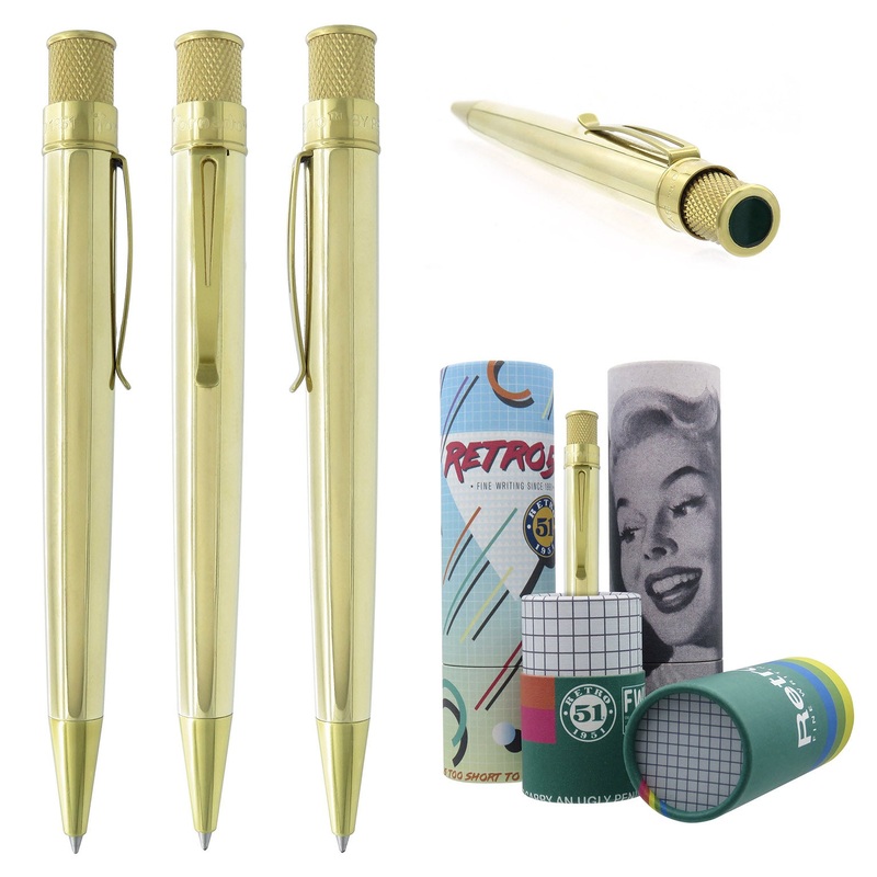Retro 51 Vintage Metalsmith Raw Brass Rollerball Pen
