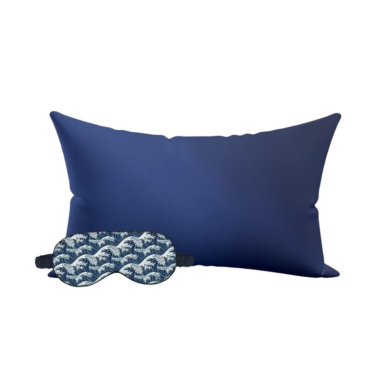 The Great Wave Satin Pillow & Eye Mask Set