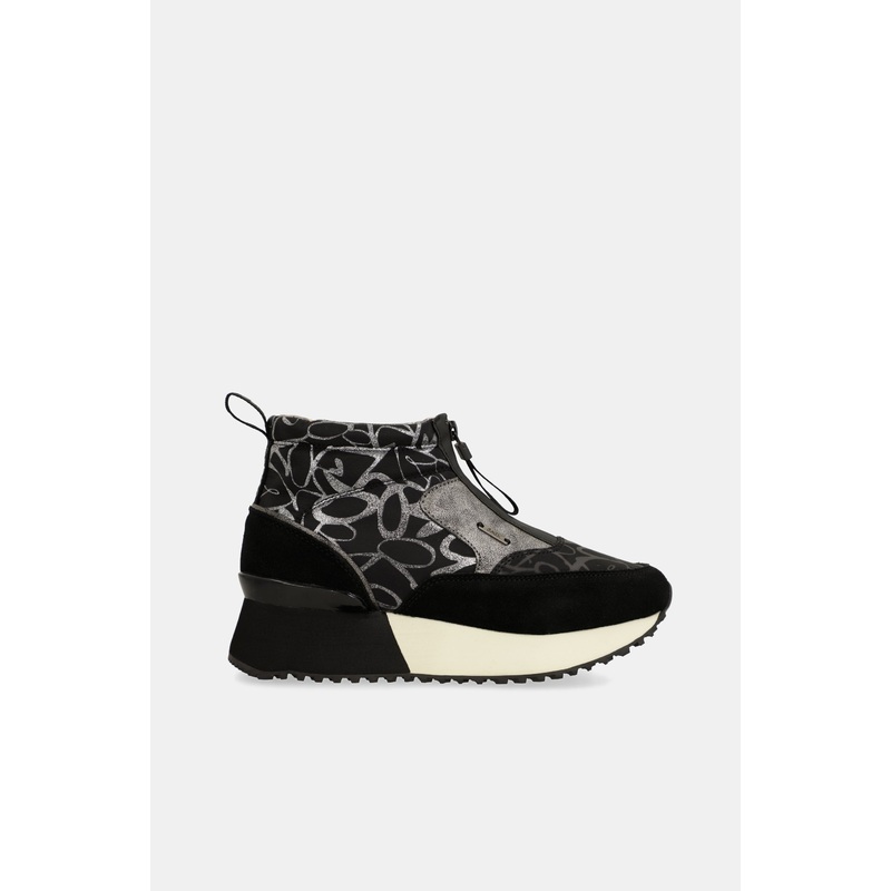 Trendy black sporty ankle boot