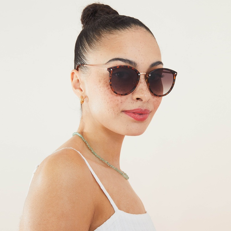 Accessorize London Women's Metal Bridge Round Preppy Sunglasses