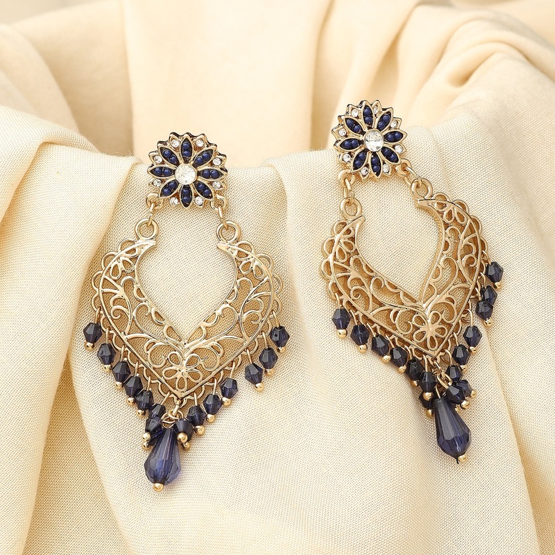 Accessorize London Women's Navy Floral Chandbalis