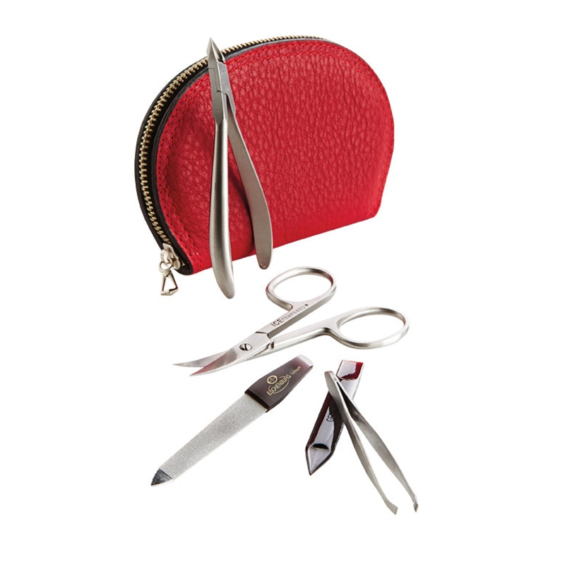 GERMAN MANICURE SET - 5-PIECE LEATHER ZIPPERED MANICURE SET