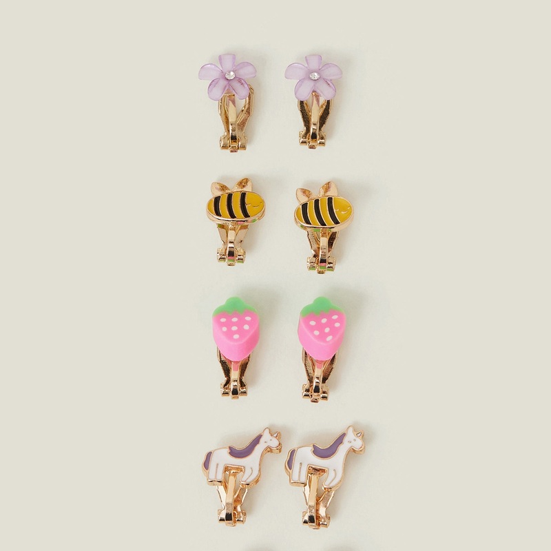 Girls Spring Garden Clip-On Earrings Pack Of 5