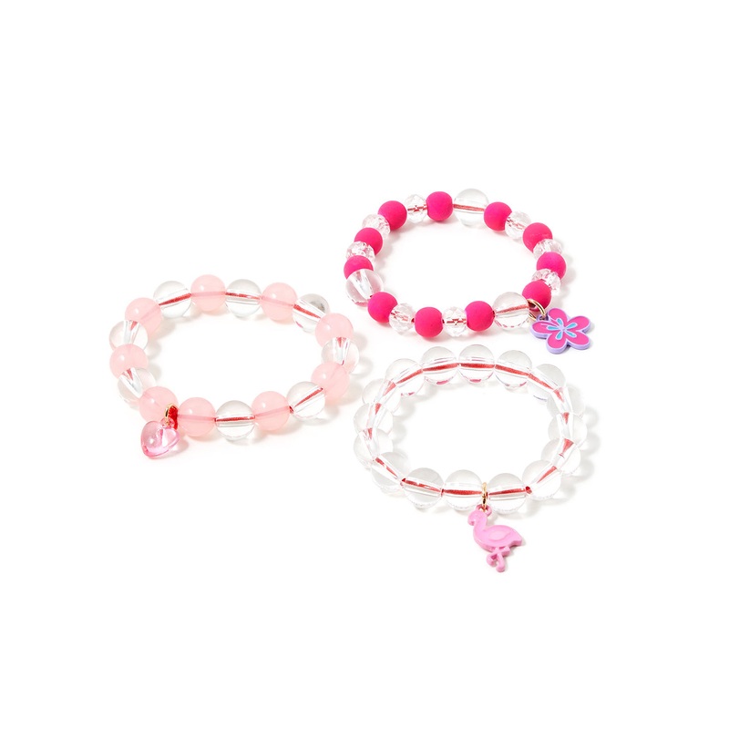 Accessorize Girl Pack Of 3 Flamingo Beaded Stretch Pack