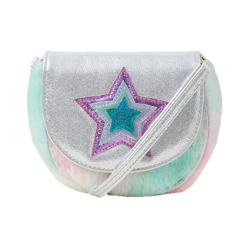 Accessorize London Girls Star Faux Fur Cross-Body Bag