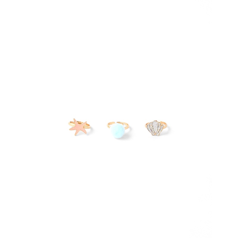 Accessorize London Pack Of 3 Mermaid Ring Pack