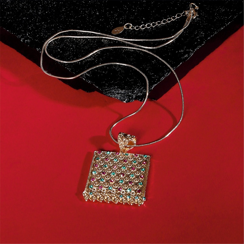 Accessorize London Square Gold Pendant Chain