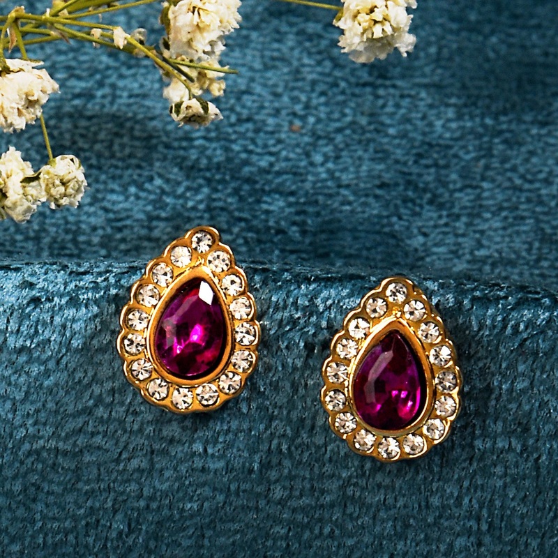 Accessorize London Women's Amber Teardrop Stud Earring