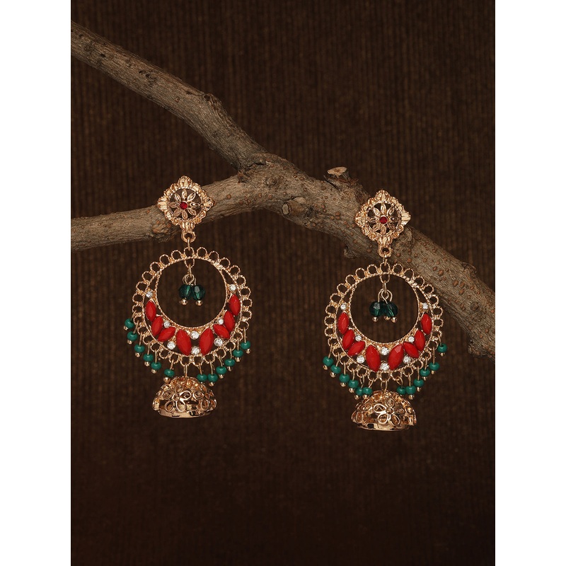 Accessorize London Women's Multi Color Long Drop Jhumkas