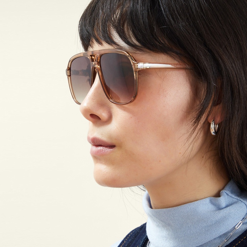 Mocha Resin Aviator Sunglasses
