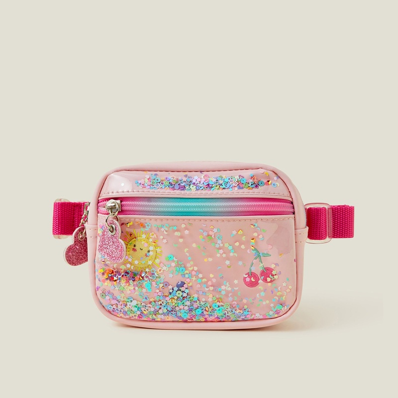Pink Sequin Confetti Belt Bag