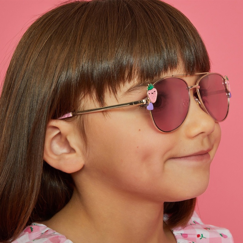 Purple Strawberry Aviator Sunglasses