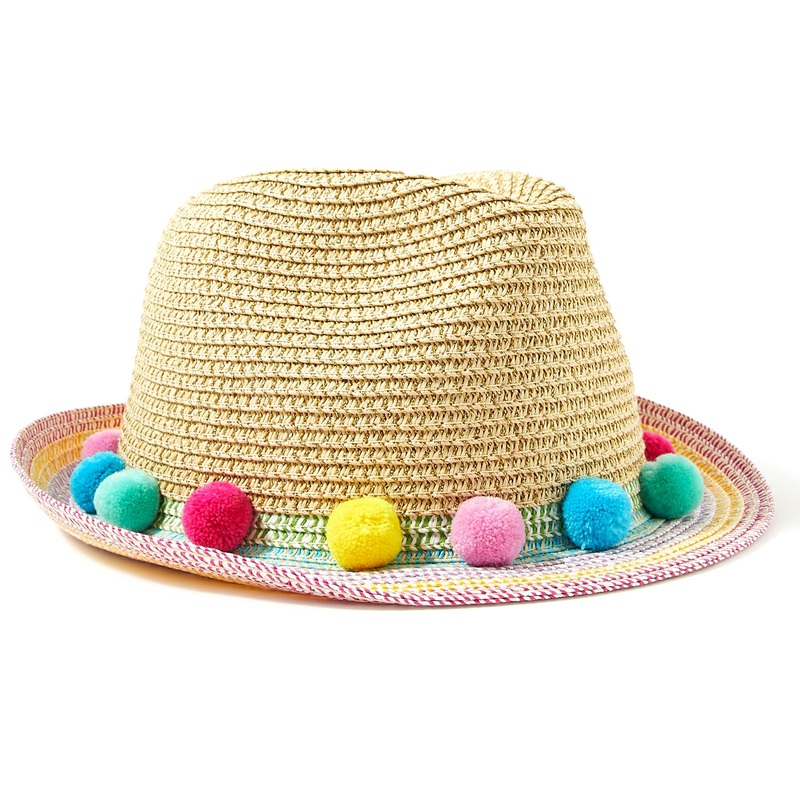 Rainbow Pom Trilby Hat (7-12 years)