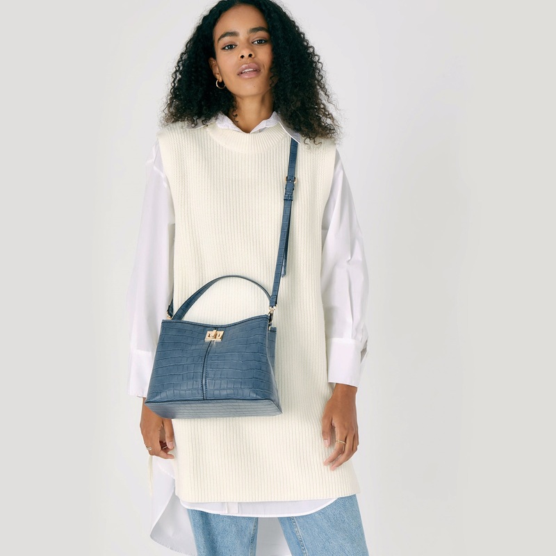 Accessorize London women's Blue Rosie Handheld bag