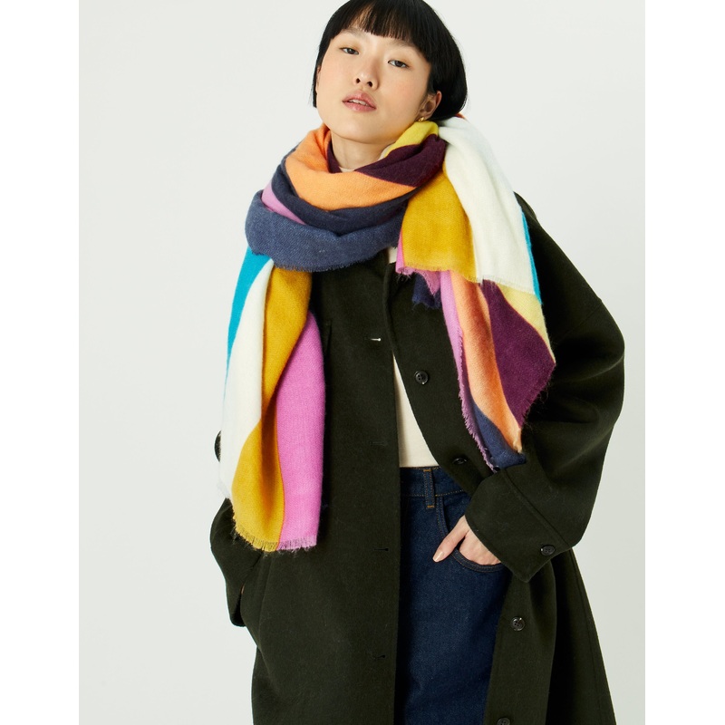 Accessorize London Women's Bright Stripe Blanket Scarf
