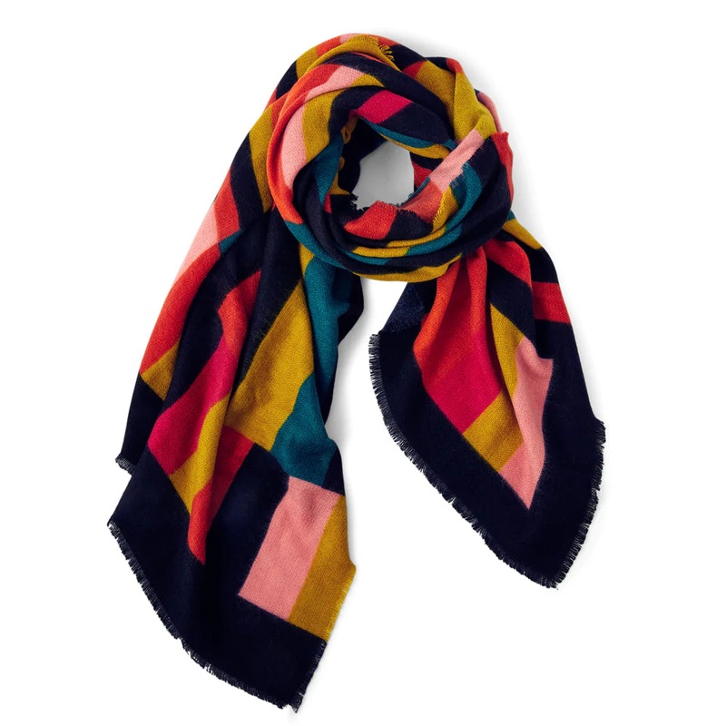 Accessorize London Women's Multi Cleo Colourblock Blanket
