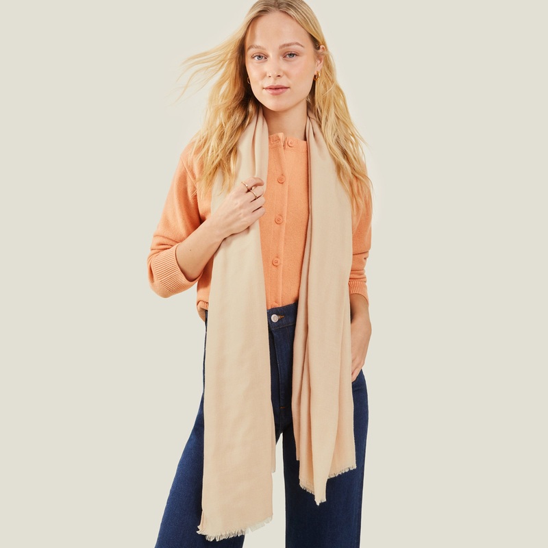 Accessorize London Women's Sorrento Scarf Natural Champagne
