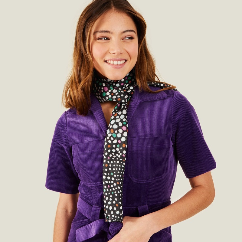 Accessorize London Women's Spot Print Silk Scarf